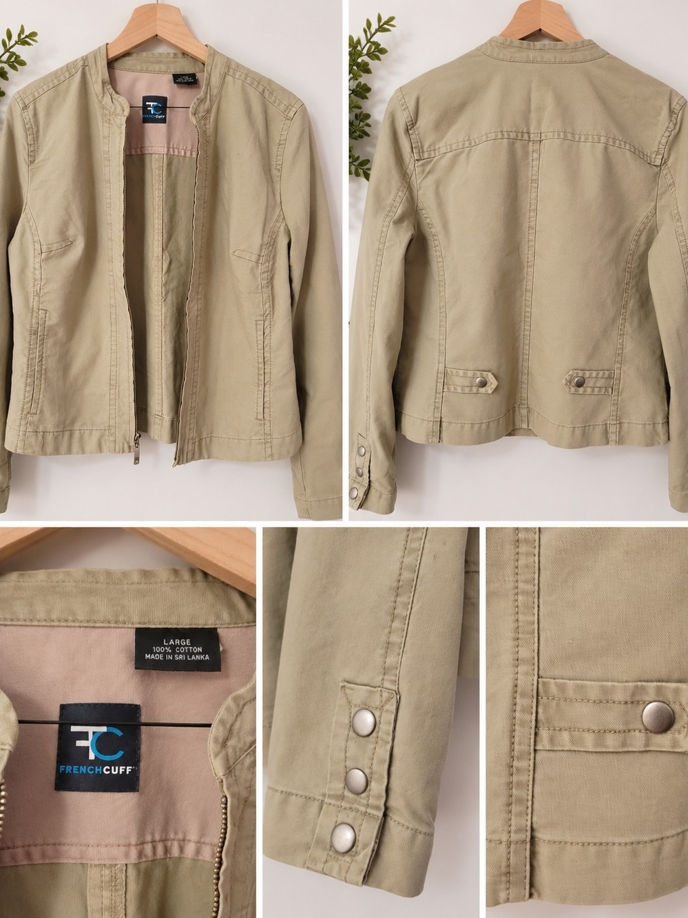 French Cuff Light Khaki Utility Jacket